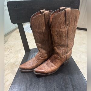 Lucchese Women’s Cowboy Boots, Size 7.5B, Brown